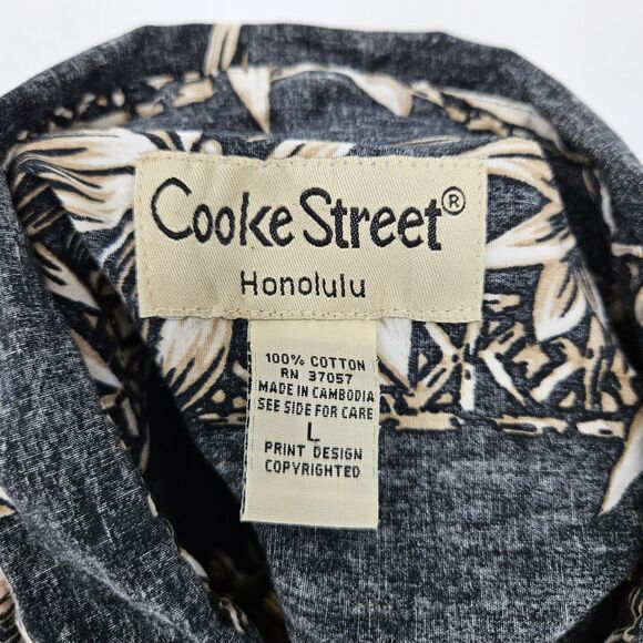 Cooke Street Shirt Mens Large Hawaiian Short Sleeve Floral Button Reverse Print - Picture 10 of 11